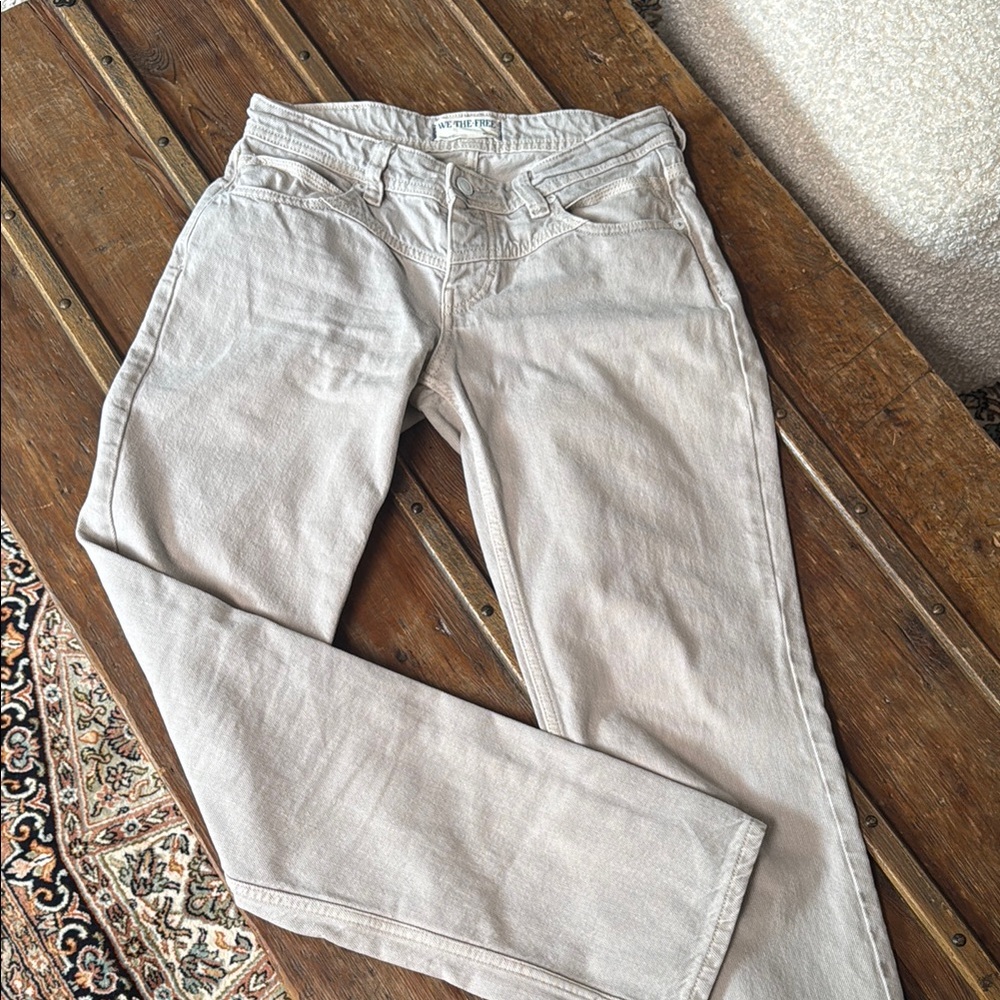 Free People Straight Leg Low Rise Jeans